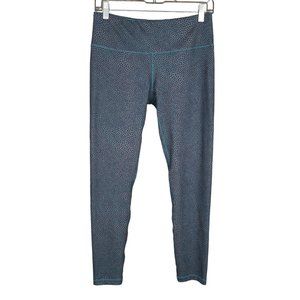PRANA Women's Leggings M Green Blue Dot Print Crop Ankle Stretch Workout